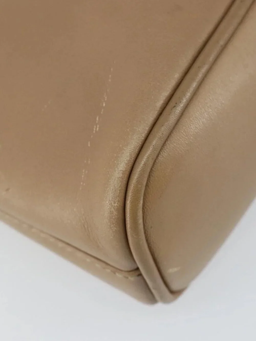 GUCCI Bamboo Hand Bag Leather 2way Beige Gold 007 2865 0231 Auth